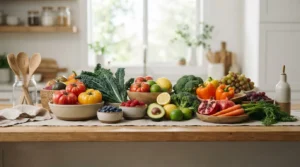 fresh fruits and veggies