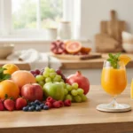 fruits and juice
