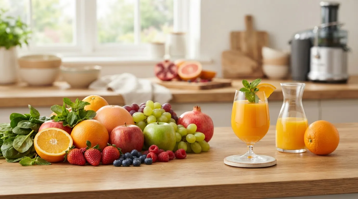 fruits and juice