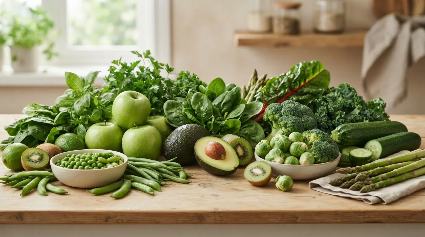 green fruits and vegetables